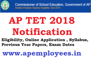 AP TET 2018 Notification Online Application Exam Date Results