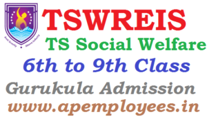 TSWREIS Backlog Vacancies admissions for VI to IX Class 2018 TSWRIES Notification 2018 TSWRES Entrance Test TS Social welfare admissions Online application Telangana Gurukulam
